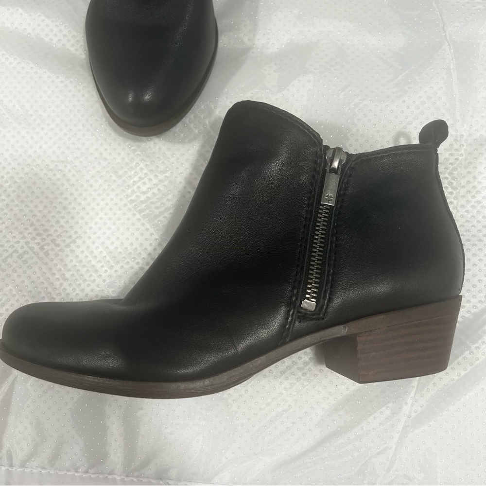 Lucky Brand Basel Leather Bootie Women’s Sz 7.5W Black - Picture 8 of 15